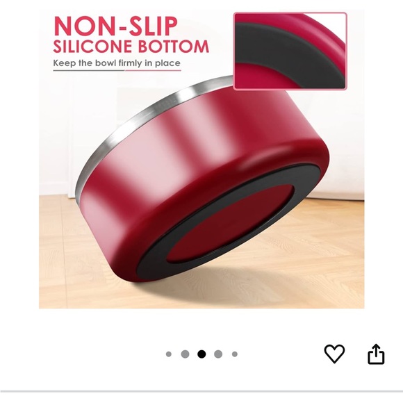 Set of Two Stainless Steel Dog Bowls - Red and Seafoam - Picture 11 of 11